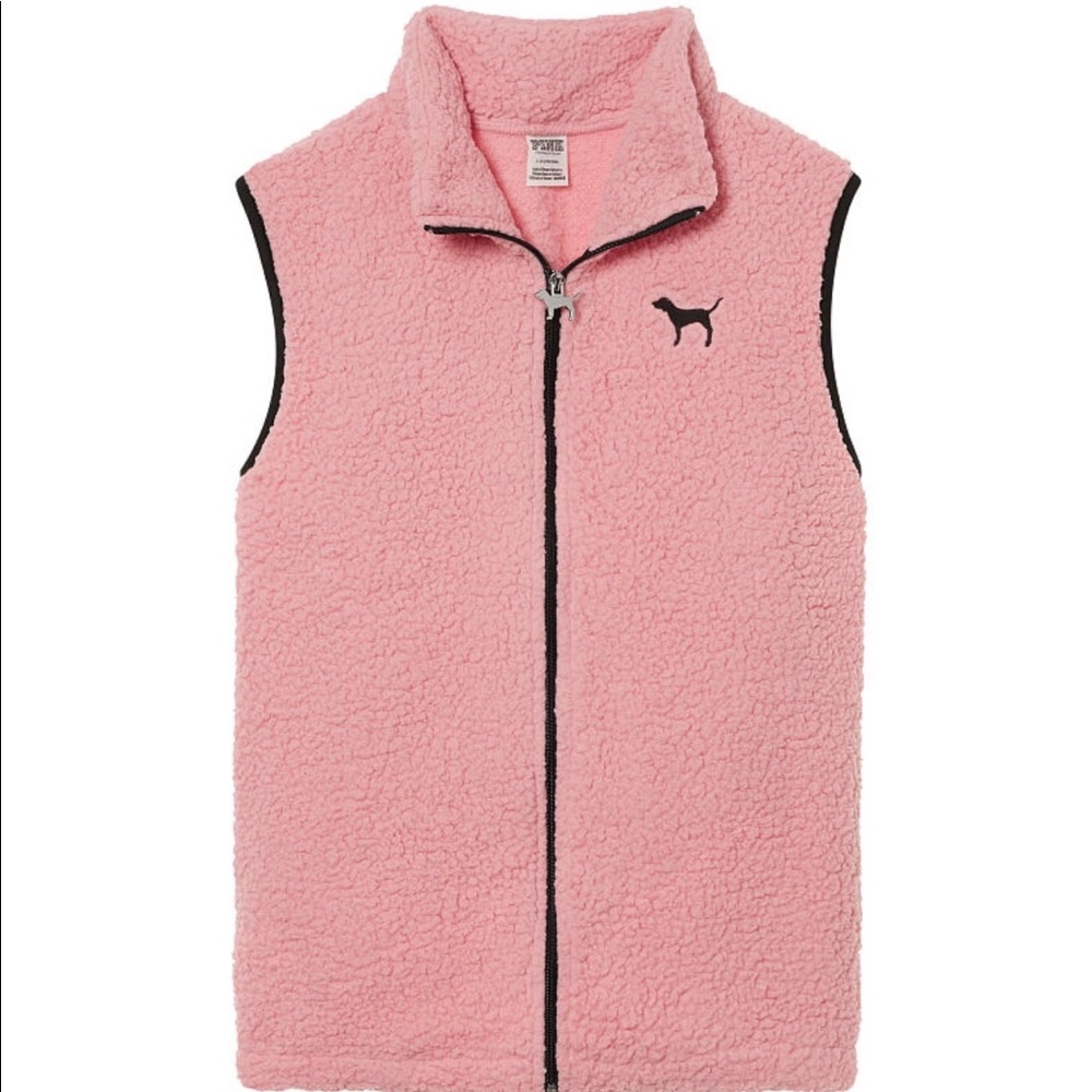 VS Pink Sherpa Vest Size x-Small